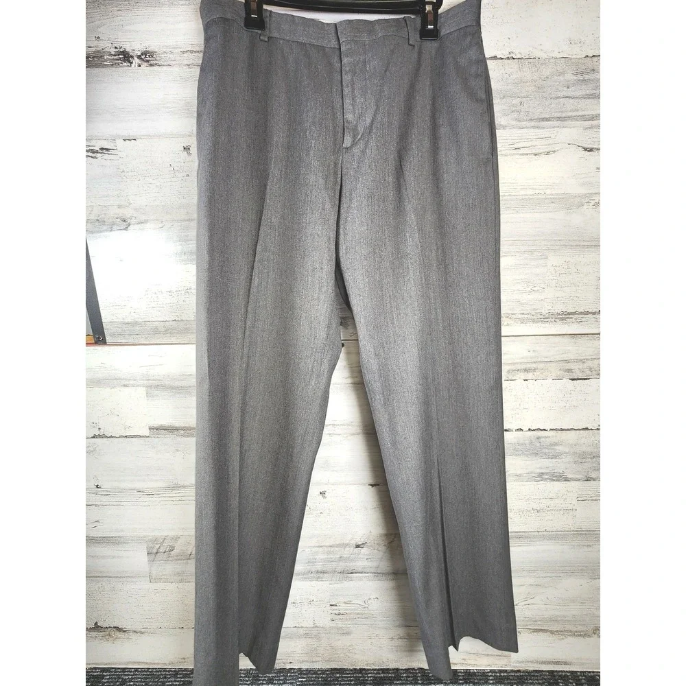 Banana Republic Dress Pants Mens 34x32 Gray Modern Fit Flat‎ Front Slacks